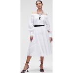 Dámske Designer Midi sukne Karl Lagerfeld bielej farby vo veľkosti M s dĺžkou: Pod kolená 