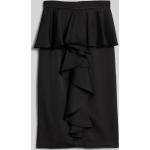 Dámske Designer Midi sukne Karl Lagerfeld čiernej farby v elegantnom štýle vo veľkosti M s dĺžkou: Pod kolená s volánmi 