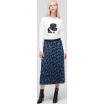 Dámske Designer Plisované sukne Karl Lagerfeld modrej farby v elegantnom štýle vo veľkosti XL s dĺžkou: Pod kolená 