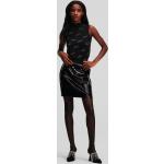 Dámske Designer Mini sukne Karl Lagerfeld čiernej farby v elegantnom štýle zo saténu vo veľkosti M na zips s flitrami 