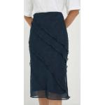 Dámske Midi sukne Samsøe & Samsøe tmavo modrej farby z polyesteru vo veľkosti XS s dĺžkou: Pod kolená udržateľná móda 