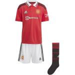 Futbalové dresy adidas červenej farby z polyesteru s krátkymi rukávmi s motívom Manchester United 