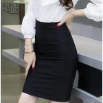Dámske Puzdrové sukne čiernej farby v elegantnom štýle zo syntetiky Oversize s dĺžkou: Po kolená 