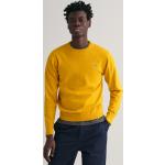 Pánska Jesenná móda Gant žltej farby z bavlny s okrúhlym výstrihom na zimu 