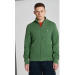 Pánske Kardigany Gant Pique zelenej farby z bavlny vo veľkosti XXXL na zips na zimu 