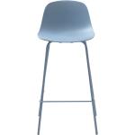 Barové stoličky svetlo modrej farby z kovu na stohovanie 