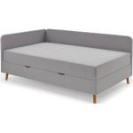 Jednolôžkové postele sivej farby s úložným priestorom 