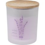 Sviečky zo skla s motívom Lavender v zľave s výškou 10 cm 