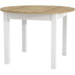 Jedálenské stoly szynaka bielej farby v modernom štýle z dubového dreva okrúhle rozkladacie 
