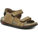Pánske Kožené sandále béžovej farby vo veľkosti 41 na štandardné nohy na suchý zips na leto 
