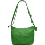 Crossbody kabelky zelenej farby z kože na zips 