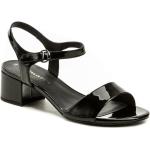 Dámske Spoločenské sandále Tamaris čiernej farby v elegantnom štýle zo syntetiky vo veľkosti 38 na široké nohy na leto 