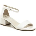 Dámske Spoločenské sandále Tamaris bielej farby v elegantnom štýle zo syntetiky vo veľkosti 37 na široké nohy s glitrami na leto 