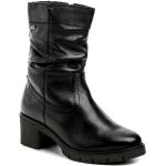 Dámske Členkové čižmy Tamaris čiernej farby z tkaniny vo veľkosti 42 na štandardné nohy na zips na zimu 