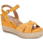 Dámske Kožené sandále Tamaris oranžovej farby vo veľkosti 41 na leto 