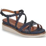 Dámske Kožené sandále Tamaris námornícky modrej farby vo veľkosti 41 na leto 