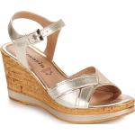 Dámske Kožené sandále Tamaris zlatej farby vo veľkosti 41 metalické na leto 
