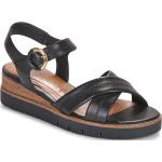 Dámske Kožené sandále Tamaris čiernej farby vo veľkosti 41 na leto 