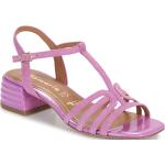 Dámske Kožené sandále Tamaris fialovej farby vo veľkosti 40 na leto 