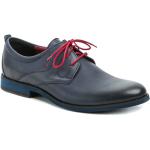Pánske Spoločenské topánky modrej farby v elegantnom štýle z kože vo veľkosti 50 na štandardné nohy šnurovacie na jar 