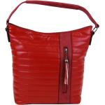 Dámske Elegantné kabelky tapple červenej farby v elegantnom štýle z kože na zips 