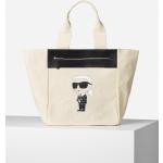 Dámske Designer Shopper kabelky Karl Lagerfeld hnedej farby na zips 