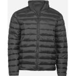 Pánske Zimné bundy sivej farby z polyesteru technológia Oeko-tex vo veľkosti XXL na zips udržateľná móda 
