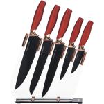 Sady nožov Kondela červenej farby z nehrdzavejúcej ocele 6 ks balenie matný povrch v zľave 