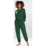 Dámske Designer Pyžamové nohavice DKNY zelenej farby z bavlny na zimu 