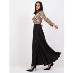 Dámske Dlhé šaty FashionHunters čiernej farby z polyesteru Onesize s dĺžkou: Maxi v zľave 