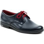 Pánske Spoločenské topánky tmavo modrej farby v elegantnom štýle z kože vo veľkosti 39 na štandardné nohy šnurovacie na jar 