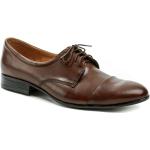 Pánske Spoločenské topánky hnedej farby v elegantnom štýle z kože vo veľkosti 47 na štandardné nohy šnurovacie na jar 