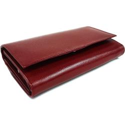 Tmavo červená dámska kožená klopnová peňaženka Ingemar Arwel