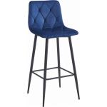 Barové stoličky tmavo modrej farby zo zamatu 