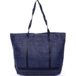 Dámske Plážové tašky Delami tmavo modrej farby v modernom štýle z koženky na zips 