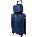 Pánske Veľké cestovné kufre tmavo modrej farby z plastu v zľave 
