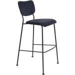 Barové stoličky zuiver tmavo modrej farby v modernom štýle z kovu 2 ks balenie 