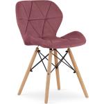 Jedálenské stoličky tmavo ružovej farby v škandínávskom štýle z bukového dreva 