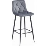 Barové stoličky tmavo šedej farby zo zamatu 