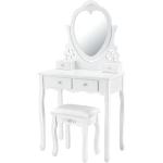 Toaletné stolíky bielej farby v romantickom štýle zo skla 