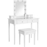 Toaletné stolíky bielej farby v elegantnom štýle zo skla 