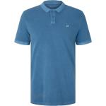 Pánske Polo tričká Tom Tailor azúrovej farby s jednofarebným vzorom z tričkoviny vo veľkosti XXL na gombíky v zľave udržateľná móda 