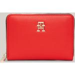 Dámske Malé peňaženky Tommy Hilfiger Essentials červenej farby z polyuretánu na zips 