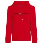 Dámska Jesenná móda Tommy Hilfiger červenej farby z bavlny Oversize na zimu 