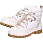 Dámske Členkové topánky bielej farby z kožušiny s výškou opätku viac ako 9 cm na zimu 