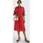 Dámske Šaty s potlačou Tommy Hilfiger červenej farby s pruhovaným vzorom 