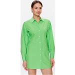 Dámske Košeľové šaty Tommy Hilfiger zelenej farby z bavlny 
