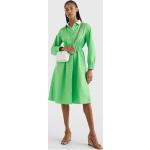 Dámske Košeľové šaty Tommy Hilfiger BIO zelenej farby z bavlny na gombíky udržateľná móda 