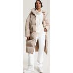 Dámske Zimné kabáty Tommy Hilfiger béžovej farby z polyesteru 