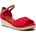 Dievčenské Sandále na klinovom podpätku Tommy Hilfiger červenej farby vo veľkosti 37 na leto 